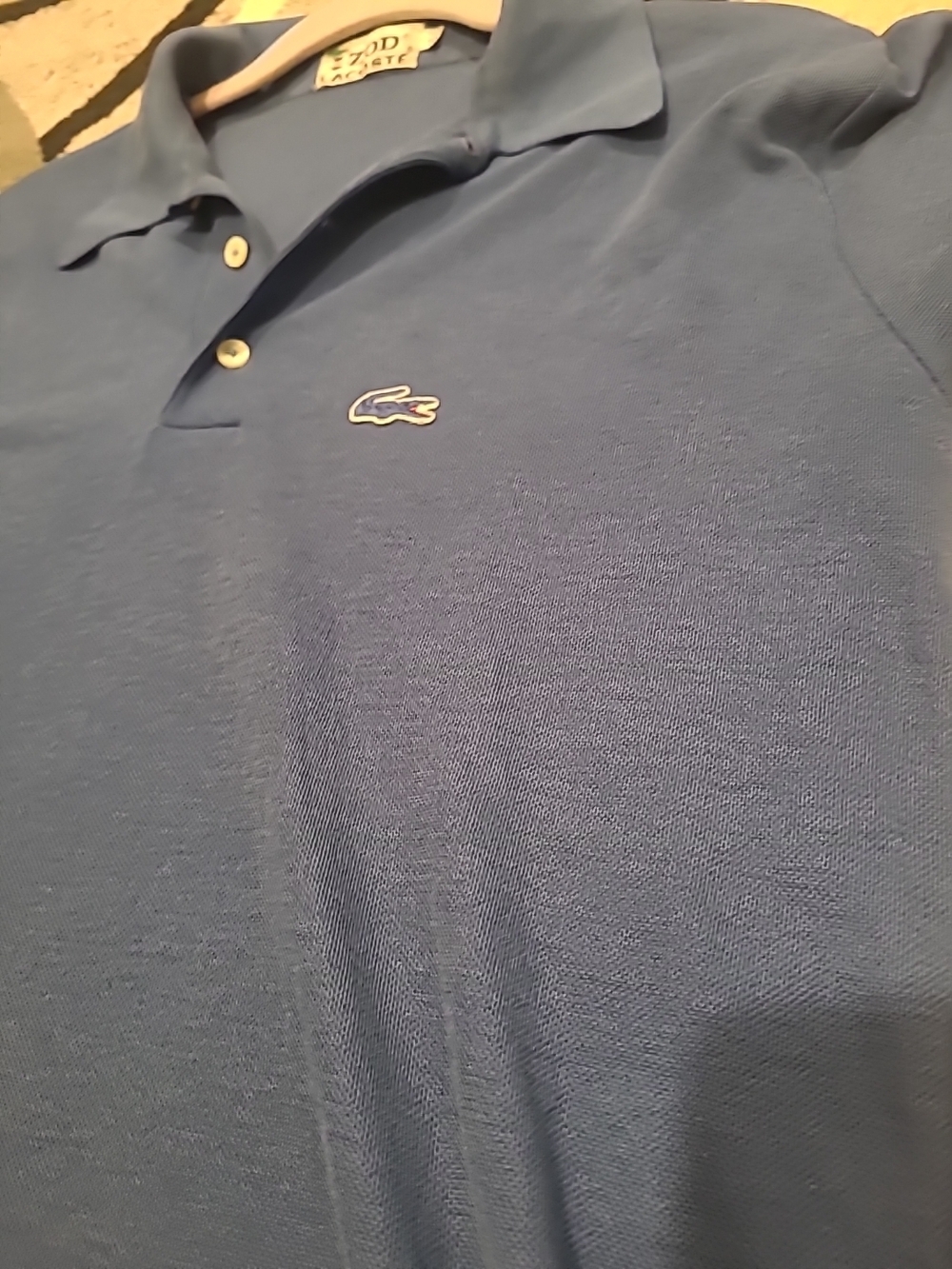 Vintage Izod Lacoste Short Sleeve Polo Shirt Blue Large L Men's READ - Picture 11 of 14